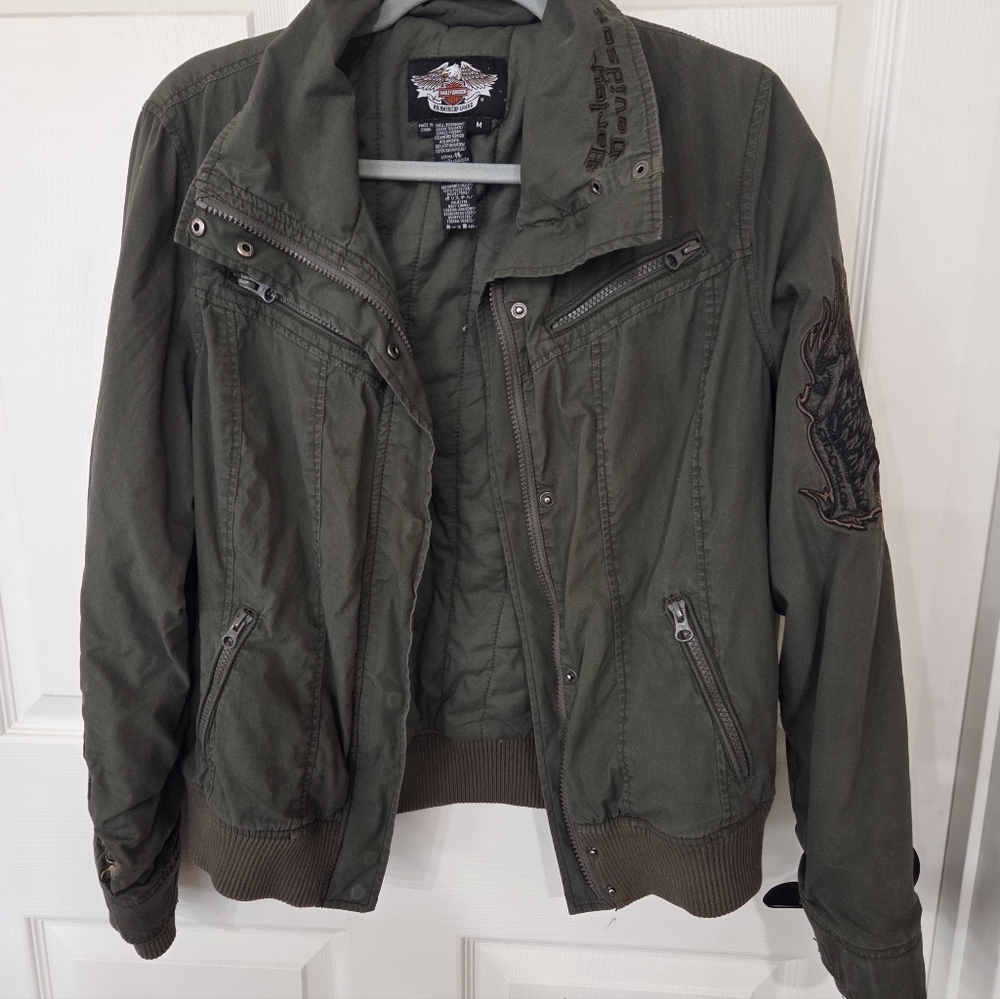 Harley-Davidson Olive Green Bomber Jacket